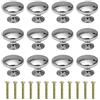 MengH-SHOP Pomelli per cassetti, rotondi, 30 mm, con vite in lega, per armadio, cassetto, cucina, 12 pezzi, argento