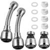 Funngy Doccetta per Lavandino,4 PCS Prolunga Rubinetto Cucina Cucina e Bagno Aeratore Rubinetto Regolabile a 360° Rompigetto Universale per Risparmio Acqua Prolunga Rubinetto Adattatore per Lavello