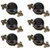 MengH-SHOP Pomolo per Mobile Rotondo Pomelli per Porta Vintage Maniglia per Armadietto con Viti per Porte Armadietti Cassetti e Guardaroba Accessori Mobili 6 Pezzi Rame e Nero