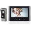 AOAMZ Interfono Video Cablato, Collegato A 4 Fili, Monitor Dotato Di Schermo Lcd Tft Da 7, Telecamera Per Visione Notturna Impermeabile, Sblocco Porta Di Monitoraggio, Audio Video Bidirezionale
