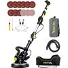 MYTOL Levigatrice per Muro con Aspiratore, 900W Elettrico Giraffa Levigatrice per cartongesso Manico Allungabile Pieghevole, 6 Velocità Variabili Massimo 1800U/min, Luce LED, 12 Carte Abrasive