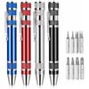 Apausvcm 4 Pezzi 8 in 1 Multiutensile Penna Cacciavite, Set Mini Cacciavite Compatti in Quattro Colori, Pratico Set di Cacciaviti Magnetici per Croce e Testa Piatta, per Riparazioni e Installazioni, Utensile