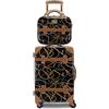 World Traveler Chariot Gatsby - Set di 2 bagagli a mano rigidi stile vintage, 2 pezzi, valigetta con tirante retrò, con spinner, set da 2 pezzi (tote/20 pollici), stile vintage, Posh Black, 2-Piece Set