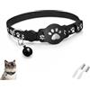 Generico Collare GPS per Gatto con Striscia Riflettente, Localizzatore GPS per Gatti Compatibile Apple e Android, Senza SIM e Abbonamento, Tracker Anti-Smarrimento (Nero, Versione Android)