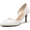 DREAM PAIRS Décolleté da donna con tacco alto e punta chiusa, eleganti a spillo D'Orsay, Poliuretano bianco., 37 EU