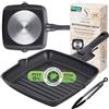 Stone&Stone Bistecchiera Induzione 28cm Antiaderente senza PFAS PFTE PFOA GREBLON Q-LINE CK 3000 senza PFAS PTFE PFOA, fondo pieno acciaio, manico removibile, gas e forno 230 °C, pinza inclusa