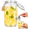 Cabilock Dispenser di bevande in vetro con rubinetto, 2 l, per frigorifero, per succhi di frutta, tè freddo, cocktail, picnic, barbecue, feste, banconi
