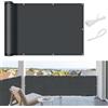 COOL AREA Frangivisto Balcone 70x300 cm Impermeabile,Dark Anthracite | Copri ringhiera balcone con protezione anti-UV,Recinzione copertura per Balcone Giardino terrazza,con Occhielli e Fascetta