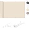 COOL AREA Frangivisto Balcone 85x500cm per Protezione Copri Ringhiera Impermeabile Anti-UV Recinzione Copertura per Privacy Balcone Esterno Terrazza Giardino,Light Khaki