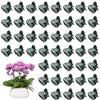 SYEYCW 100 Pezzi Clip di Piante Rampicanti, Clip di Supporto per Orchidee in Plastica, Supporto per Orchidee da Giardino, per Sostenere Steli, Viticci, Gambi, Piante Rampicanti, Verde Scuro