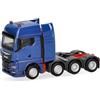 Herpa camion in miniatura MAN TGX GX trattore per trasporti eccezionali 4 assi, blu genziana, miniatura in scala 1:87, pezzo da collezione, Made in Germany, plastica