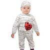 Ciao-Mummia costume travestimento tutina baby (Taglia 6-12 mesi) con cuffietta, Colore Bianco, 14392.6-12