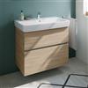 Geberit Renova Plan lavabo, evineo ineo5 evo mobile La: 85 cm, 2 scomparti estraibili, con maniglia incassata,, 501698001+BE0989OA, Renova Plan [Mobili da Bagno > Mobili con Lavabo Integrato]