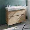 Geberit Renova Plan lavabo doppio, evineo ineo5 evo mobile La: 100 cm, 2 scomparti estraibili, con maniglia incassata,, 501883001+BE0991OA, Renova Plan [Mobili da Bagno > Mobili con Doppio Lavabo]