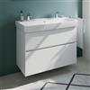 Geberit Renova Plan lavabo doppio, evineo ineo5 evo mobile La: 100 cm, 2 scomparti estraibili, con maniglia incassata,, 501883008+BE0991WH, Renova Plan [Mobili da Bagno > Mobili con Doppio Lavabo]