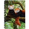 3D LiveLife Quaderno - Panda Rossi di Deluxebase. Quadernino A6 Spiralato Lenticolare in 3D a tema Giungla, con fogli bianchi in carta riciclata. Opera d'arte della celebre artista Katrina Sokolo