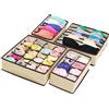 Songella Cassetto Organizer per Biancheria Intima Divisori Cassetti Pieghevole Organizzatore Set di 4 Beige per Reggiseni Calzini Cravatte Sciarpe Accessori Fazzoletti e Cravatte Storage Box