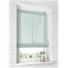 Kutti Tenda a pacchetto con occhielli, semitrasparente, effetto lino, con ganci, senza fori, larghezza 80 cm, altezza 140 cm, colore: verde