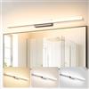 SUZNIU Luce Specchio Bagno Led, 150CM Luce per Specchio Bagno IP44 Dimmerabile 3000K-6000K Led del, 30W luminosa Lampada Armadio Illuminazione Impermeabile Argento