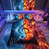 Homemissing Set copripiumino a tema musicale con stampa di note musicali e fiamme d'acqua set di biancheria da letto king size motivo musicale di lusso per bambini ragazzi ragazze uomini donne stile hipster