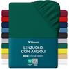 Flowen Lenzuola con Angoli Letto Singolo 90x190 cm Verde in 100% Puro Cotone per Materasso fino a 30cm Tessuto Anti-Acaro e Traspirante di Alta Qualità Morbido Durevole e Lavabile in Lavatrice
