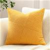 Sungeek 1 Pezzi Federe Cuscini 60x60 in Morbido Velluto a Coste, Fodere per Cuscini Decorativi con Motivo a Strisce e Patchwork Pinwheel Copricuscini Cuscino per Divano Letto Soggiorno, Giallo Oro
