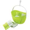 LAGUELLE de qualité LAGUELLE - Cesto con 48 pinze anti-scivolo, fabbricazione francese, cestello verde, pinze assortite (verde e bianco)