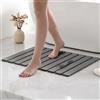 Kteeurqer Tappetino da bagno in pietra, 60 x 40 cm, antiscivolo, per il bagno, assorbe l'acqua, in pietra (grigio, 60 x 40 cm)
