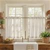 PONY DANCE Tende per Interni a Vetro Finestra Tende a Vetro Semitrasparente a Righe Beige Stile Fattoria Ideale per Cucina e Bagno 2 Pezzi L 60 x A 60 cm
