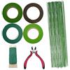 Woohome Stelo Filo Floreale Fiori Fioristi 26 Calibro, Nastro di Carta per Steli 1/2, 22 Gauge Verde Pagaia Filo e Dispositivo di Taglio for Corsages, Bouquets, Flowers, Arrangements And Crafts