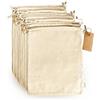 Leafico Sacchetti in Cotone Riutilizzabili Large 25x30 cm per Verdura, Frutta, Cipolle, Pane, Spesa Sfusa - Sacche Grandi Multiuso Lavabili e Naturali per Casa e Organizer - Confezione da 12 Pezzi