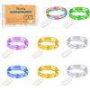 Vacoulery Luci Led a Batteria, 8 Pezzi 2M 20 LED Impermeabile Catena Luminos Decorativa Multicolore Ghirlanda Luminosa Lucine per Bottiglie Fai da te, Feste, Giardino, Natale, Matrimonio (6 Colori)