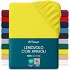 Flowen Lenzuola con Angoli Letto Singolo 90x200 cm Giallo in 100% Puro Cotone per Materasso fino a 30cm Tessuto Anti-Acaro e Traspirante di Alta Qualità Morbido Durevole e Lavabile in Lavatrice