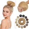 SEGO Pro 45G Chignon Capelli Veri Umani #613 Biondo Chiarissimo Chignon Folto Facile per Capelli Elastico Capelli Finti Extension Coda di Cavallo Updo Lisci (45g)