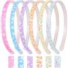 Nenjindz 6 cerchietti glitterati con brillantini, graziosi nastri antiscivolo in plastica spessi con denti, accessorio per capelli con stelle e paillette, per bambini e bambine