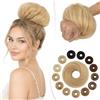 SEGO Pro 45G Chignon Capelli Veri Umani #12/613 Marrone Oro/Biondo Chiarissimo Chignon Folto Facile per Capelli Elastico Capelli Finti Extension Coda di Cavallo Updo Lisci (45g)