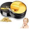 Chenduoran 60 Pcs Maschera Occhi 24K Gold,Patch Occhi Collagene,Anti Rughe,Rimuovi Borse e Puffiness,Idratante e lenitiva per Occhiaie Gonfi,Skincare Donna e Uomini-Golde