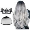 Eniyou Parrucca Capelli Grigi Parrucca Grigia Donna Lunghezza 65cm Adatto a Costumi di Halloween Balli in Maschera Carnevale E Natale con 1 Retina per Capelli 1 Maschera per Gli Occhi