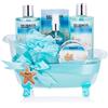 BRUBAKER Cosmetics Set da bagno e doccia Summer Dreams - Set regalo in 7 pezzi in vasca da bagno decorativa