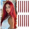BARSDAR Extension Clip Capelli Colorati per Donne, 12 Pcs Colored Clip In Hair Extensions Colorate Rainbow Party Highlights Posticci Sintetici Estensioni Rosso da 55cm