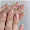 Nymora 24 Unghie Press on Nails Corte, Design Francese Rosa Bianco Gradiente Lucido, Unghie d'Arte Corte Quadrate per Donne e Ragazze