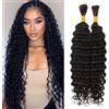 HSAJS 2 Pezzi Extension Capelli Ricci Ondulati 50cm 160g Ciocche Naturali Mossi Voluminosi Lunghi Afro
