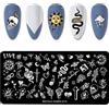 NICENEEDED Modello per Timbri per Nail Art In Stile Punk, Tarocchi Croce Serpente Farfalla Immagine Piastre per Unghie Forniture per Unghie, Modelli per Unghie Vintage con Motivo Misto 1 pezzo