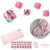 NAILOG Unghie Gel Adesive UV per PIEDI - Nailog 32 pcs Fiori rosa Adesivo Per Unghie UV - Pellicola per Unghie Autoadesiva - Adesivi per unghie in gel Qualità da Salone,Regalo Donna