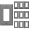 ENERLITES Placca decorativa da parete, interruttore della luce o presa di corrente, 1-banda misura 11,4 cm H x 7 cm L, 8831-GR, grigio (confezione da 10)