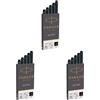 PARKER Quink ricariche per penne stilografiche, confezione da 5, cartucce lunghe, inchiostro nero, Pacco da 3