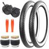 ZUKKA Confezione da 2 pneumatici per bicicletta da 24/26 x 2,125 pollici, pieghevole, colore bianco, da parete, per bici da spiaggia, cruiser