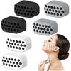 HFMYGS Jawline Trainer, 6 pezzi con 1 scatola di immagazzinaggio, silicone Jawline Trainer, pino Exerciser, Jawline Gum, Jaw Exerciser, per esercizi muscolari del viso, uomini e donne (bianco, grigio,