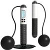 Lunaanda Corda per Saltare Intelligente con Contatore, Corda Sport Digitale Senza Filo con Grandi Palle Ponderate per Adulti, Corda Regolabile, per Cardio Fitness Crossfit e Dimagrimento (Nero Verde)