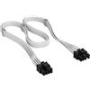 CORSAIR Elite Premium Type 4 con Guaina Individuale cavi alimentatore PCIe a 8 Pin (6+2 Split) - Guaina in paracord a tripla maglia, compatibile con PSU Corsair Type 4 - Bianco